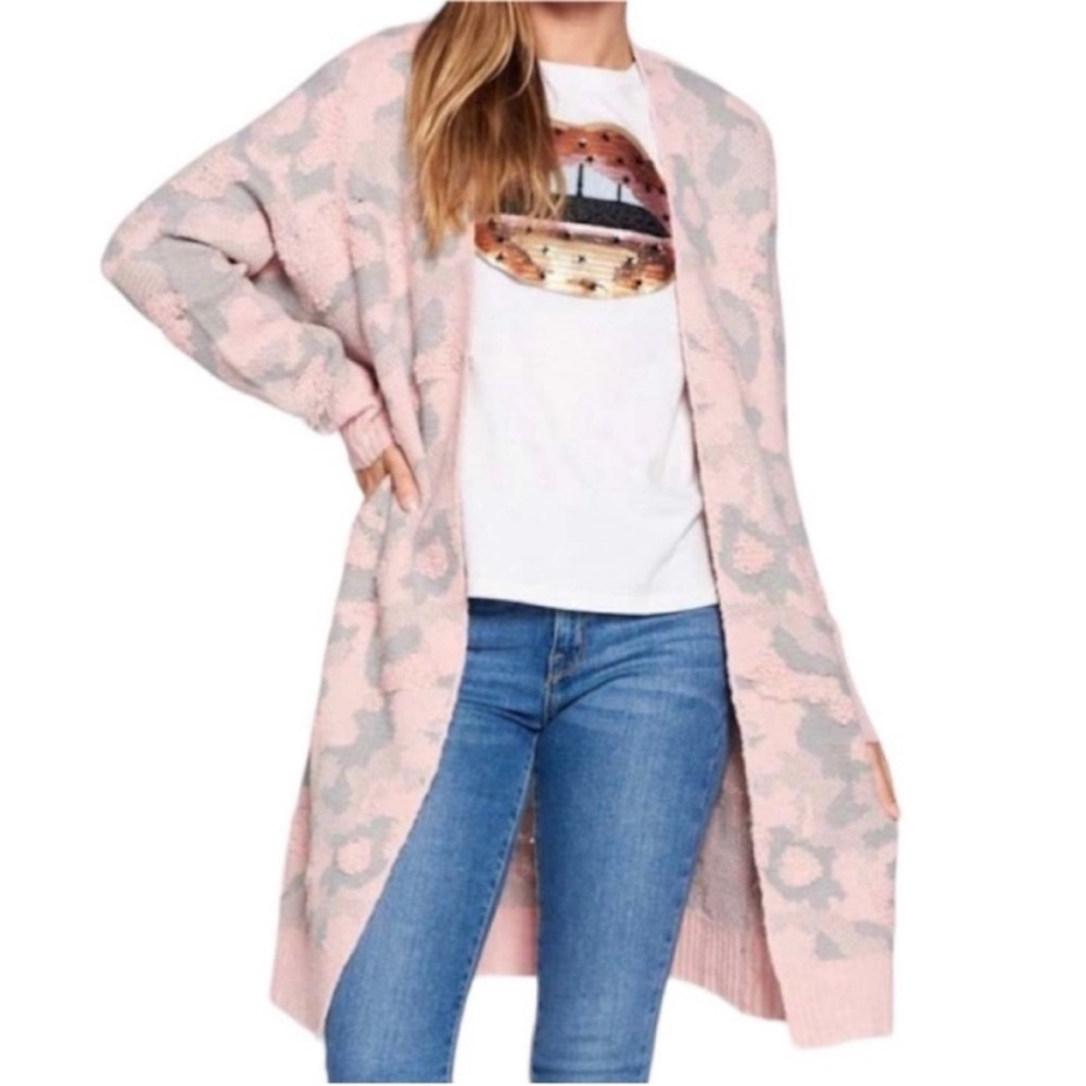 DAVI & DANI camo long cardigan sweater S